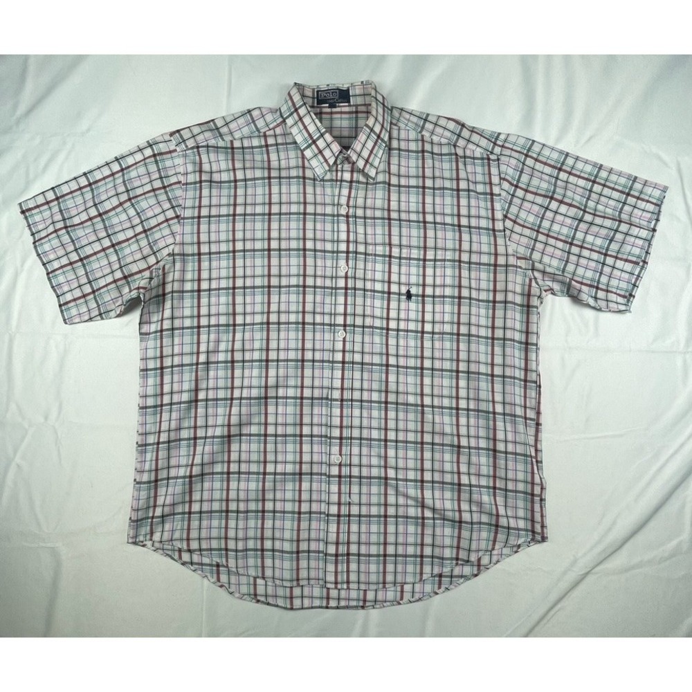 POLO RALPH LAUREN PLAID SHIRT MENS XXL  100% COTTON PONY LOGO